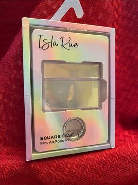 Isla Rae Holographic Square Case for AirPods Pro - Iridescent Pink/Green